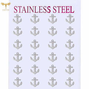 Anchor Stud Earrings Set Stainless Steel Jewelry Men Women Accessories