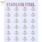 Anchor Stud Earrings Set Stainless Steel Jewelry Men Women Accessories