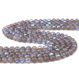 Natural Grey Agates Beads 6/8/10mm Smooth Round Stone Beads 15''Strand