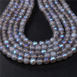 Natural Grey Agates Beads 6/8/10mm Smooth Round Stone Beads 15''Strand