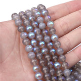 Natural Grey Agates Beads 6/8/10mm Smooth Round Stone Beads 15''Strand