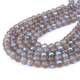 Natural Grey Agates Beads 6/8/10mm Smooth Round Stone Beads 15''Strand