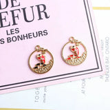 Enamel Alloy Charms 100pcs 20*23mm Hollow Round Animal Fish Necklace Pendants