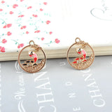 Enamel Alloy Charms 100pcs 20*23mm Hollow Round Animal Fish Necklace Pendants