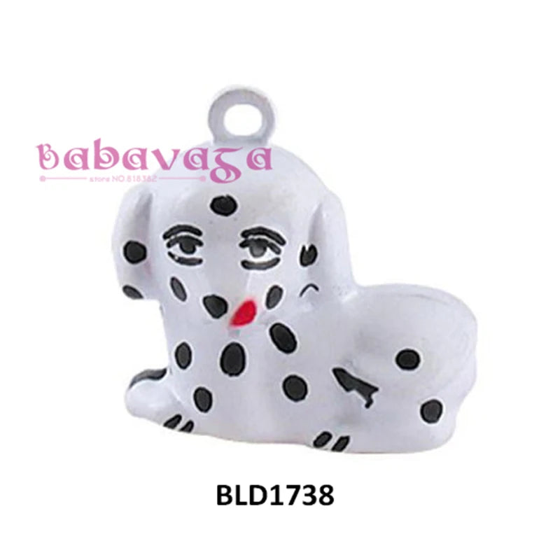 Enamel Dog Copper Bell Charms Necklace Pendant