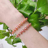 Enamel Eye Bracelets Box Chain Adjustable Pull Tie