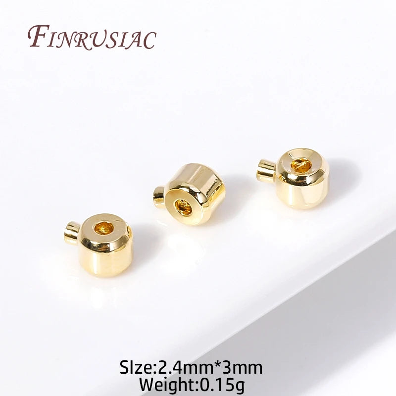 18K Plated Brass Metal Crimp Beads for Memory Wire Jewelry Making