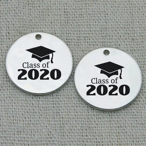 Engraved Class of Necklace Pendant, DIY Charm, 22mm, 5Pcs/Lot