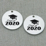 Engraved Class of Necklace Pendant, DIY Charm, 22mm, 5Pcs/Lot