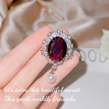 European Woman Girl Tear Zircon 18KT Brooch Pendant Charm