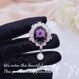 European Woman Girl Tear Zircon 18KT Brooch Pendant Charm