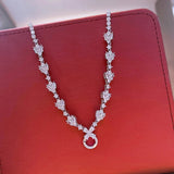 European Woman Girl Zircon Necklace Pendant 18KT Universal Gift