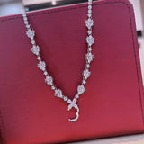 European Woman Girl Zircon Necklace Pendant 18KT Universal Gift