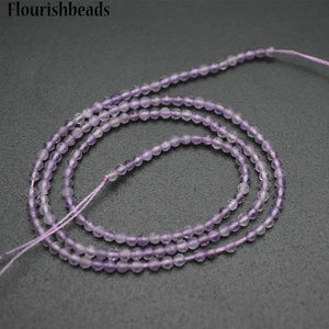 Natural Amethyst Diamond Cutting Stone Round Beads