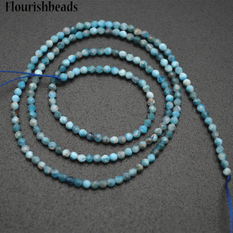 2mm Dark Apatite Diamond Cutting Stone Round Loose Beads