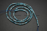2mm Dark Apatite Diamond Cutting Stone Round Loose Beads