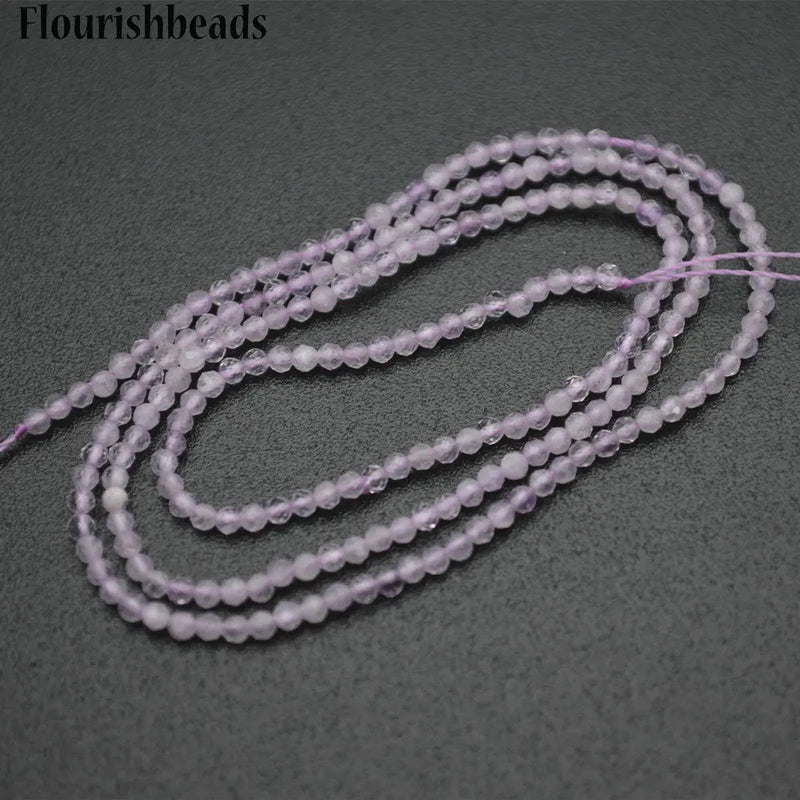 2mm Lavender Amethyst Diamond Cut Round Loose Beads