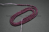 2mm Natural Purple Garnet Diamond Cutting Round Loose Beads