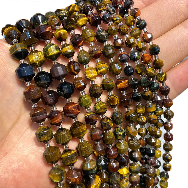 Faceted Agate Jade Tiger Eye Crystal Beads 6/8/10MM