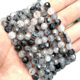 Rutilated Quartz Round Stone Beads for Jewelry Making DIY 6/8/10MM