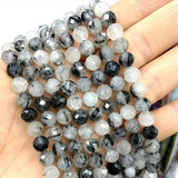 Rutilated Quartz Round Stone Beads for Jewelry Making DIY 6/8/10MM