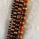 Faceted Brown Tibetan Agates Beads 8-12MM for Jewelry Making