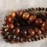 Faceted Brown Tibetan Agates Beads 8-12MM for Jewelry Making