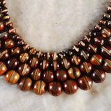 Faceted Brown Tibetan Agates Beads 8-12MM for Jewelry Making