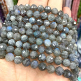 Natural Faceted Gray Labradorite Stone Beads 6/8/10MM