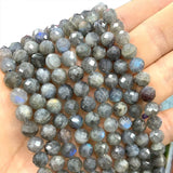 Natural Faceted Gray Labradorite Stone Beads 6/8/10MM
