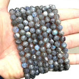 Natural Faceted Gray Labradorite Stone Beads 6/8/10MM
