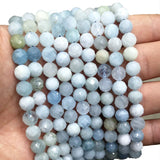 Faceted Mix Aquamarines Round Stone Beads 6/8/10mm