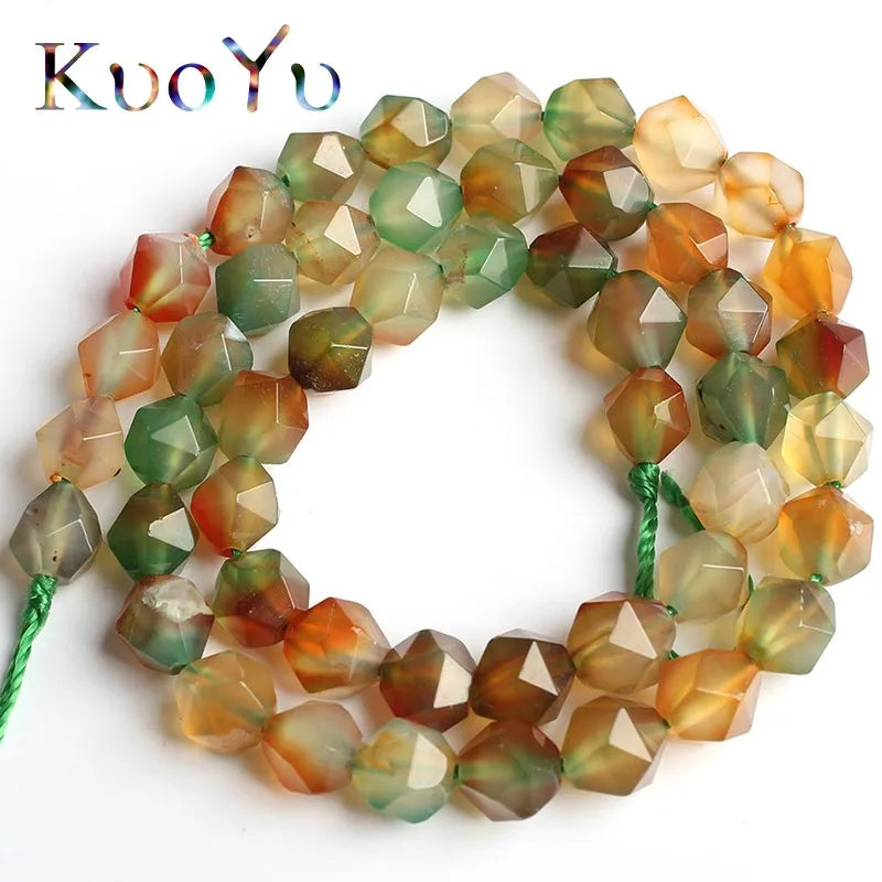 Faceted Mix Peacock Agates Round Beads 15''Inch 6/8/10mm DIY Jewelry Making