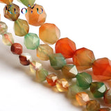 Faceted Mix Peacock Agates Round Beads 15''Inch 6/8/10mm DIY Jewelry Making