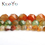 Faceted Mix Peacock Agates Round Beads 15''Inch 6/8/10mm DIY Jewelry Making