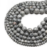 Faceted Grey Map Stone Loose Beads for Jewelry Making DIY Bracelet Accessories