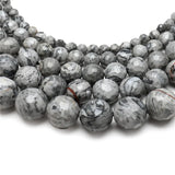 Faceted Grey Map Stone Loose Beads for Jewelry Making DIY Bracelet Accessories
