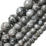 Faceted Grey Map Stone Loose Beads for Jewelry Making DIY Bracelet Accessories