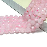 Natural Faceted Pink Rose Quartz Stone Beads 6/8MM 15''