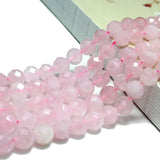 Natural Faceted Pink Rose Quartz Stone Beads 6/8MM 15''