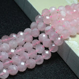 Natural Faceted Pink Rose Quartz Stone Beads 6/8MM 15''