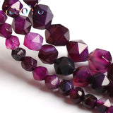 Faceted Purple Agates Stone Beads Round Loose Spacer Beads 15'' DIY Jewelry