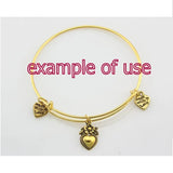 10 Pcs/ Lot Silver & Rhodium Plated Charm Bracelets & Bangles Jewelry