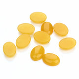 10pcs Yellow Stone Beads 10x14 13x18mm Flat Back Oval Cabochons for Jewelry