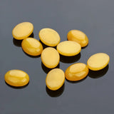 10pcs Yellow Stone Beads 10x14 13x18mm Flat Back Oval Cabochons for Jewelry