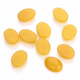 10pcs Yellow Stone Beads 10x14 13x18mm Flat Back Oval Cabochons for Jewelry