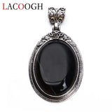 Oval Pendants Natural Stone Alloy Charms for Necklaces