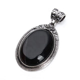 Oval Pendants Natural Stone Alloy Charms for Necklaces