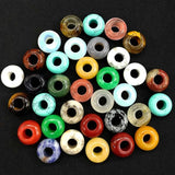 50pcs Natural Mixed Stone Beads 14X8mm Round Big Hole Bead for Bracelet Jewelry