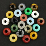 50pcs Natural Mixed Stone Beads 14X8mm Round Big Hole Bead for Bracelet Jewelry
